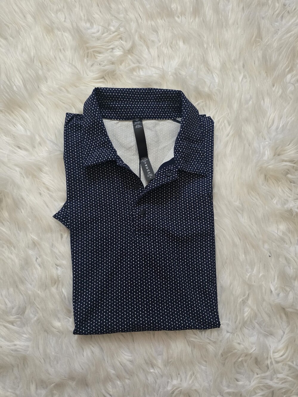 lululemon athletica Navy Button-Down with White Microdots